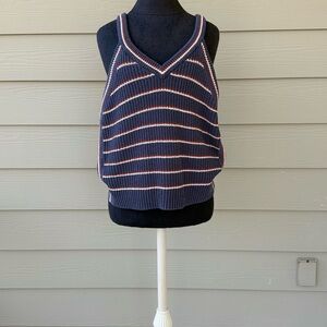 Madewell Blue Ribbed Sleeveless Tank Top